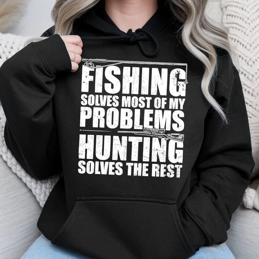 Fishing and Hunting Hoodie | Funny Outdoorsman Quote Graphic | Premium Cotton Blend | Gift for Him or Her