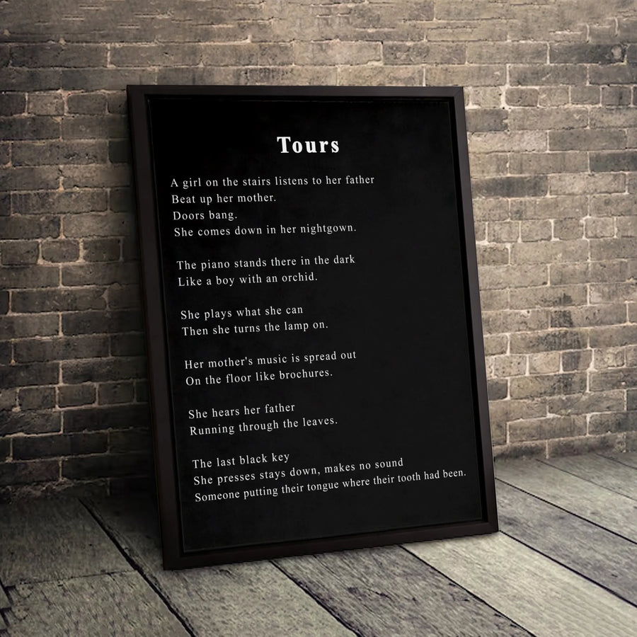 Tours Poem Canvas Wall Art | Minimalist Literary Quote Print | Gallery Quality 1.25 Inch Wrap | Thoughtful Gift For Poetry Lovers And Readers