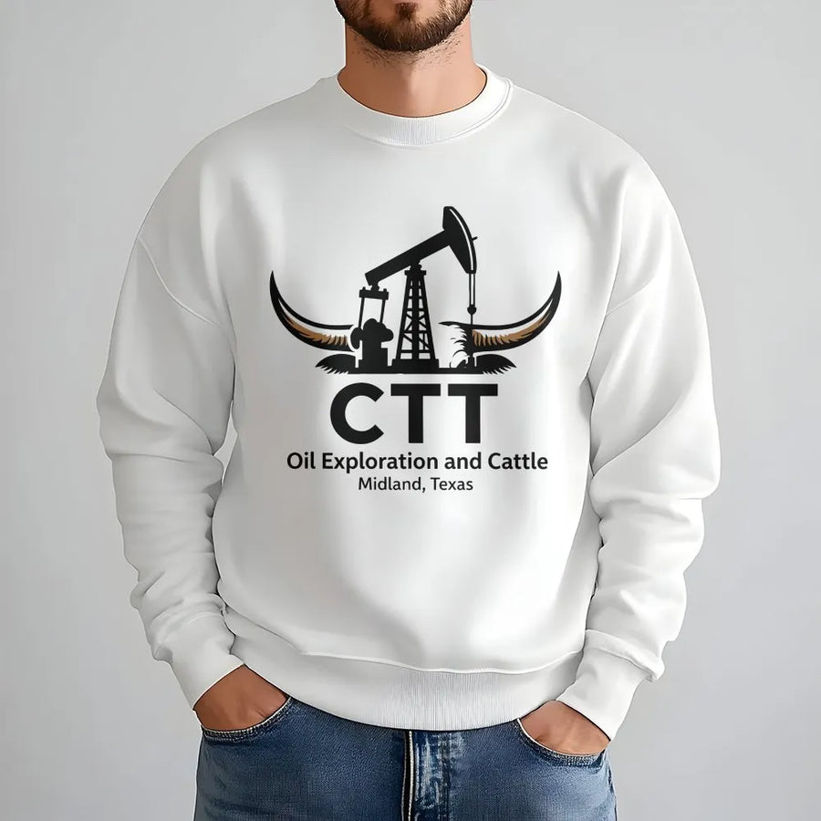 West Texas Oilfield Sweatshirt | Cattle Rancher Oil Exploration Graphic | Premium Cotton Blend | Gift for Oilfield Workers and Landmen