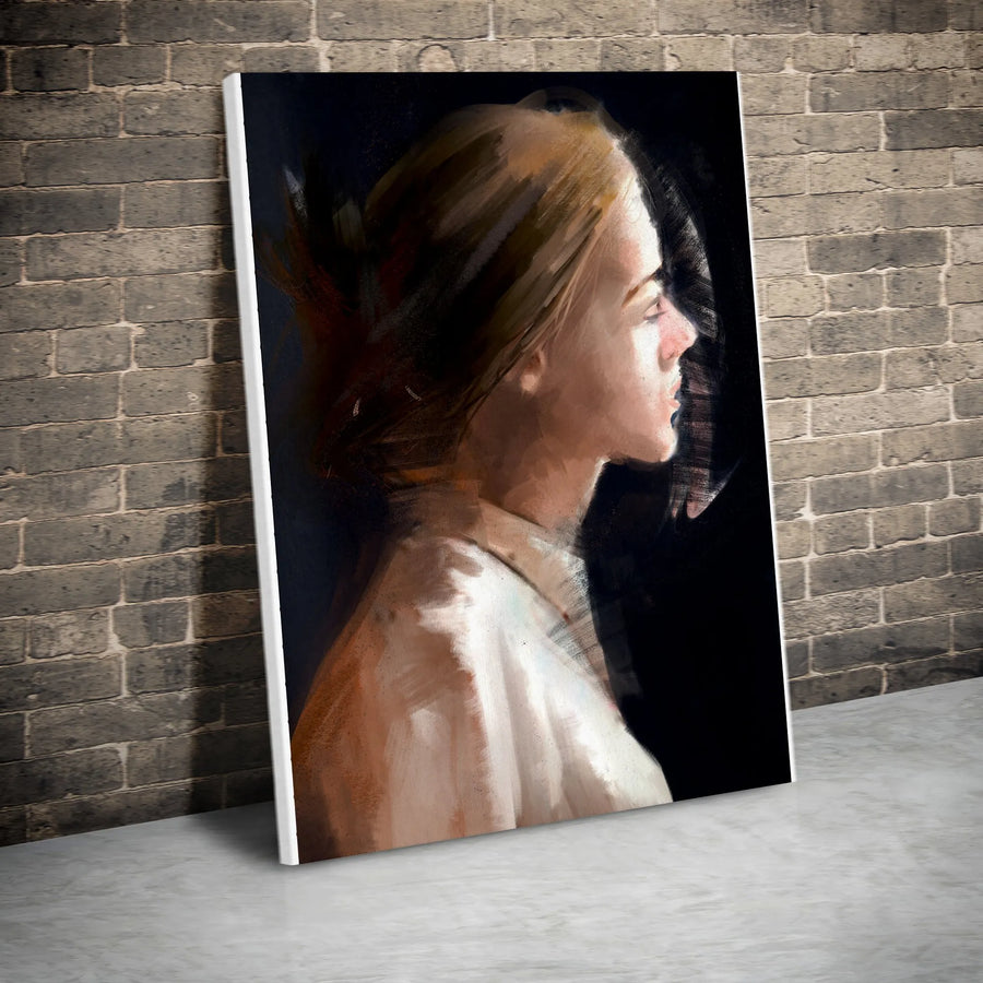 Female Portrait Vertical Canvas | Modern Figurative Painting | Premium Gallery Wrapped Canvas | Contemporary Home & Office Decor Gift