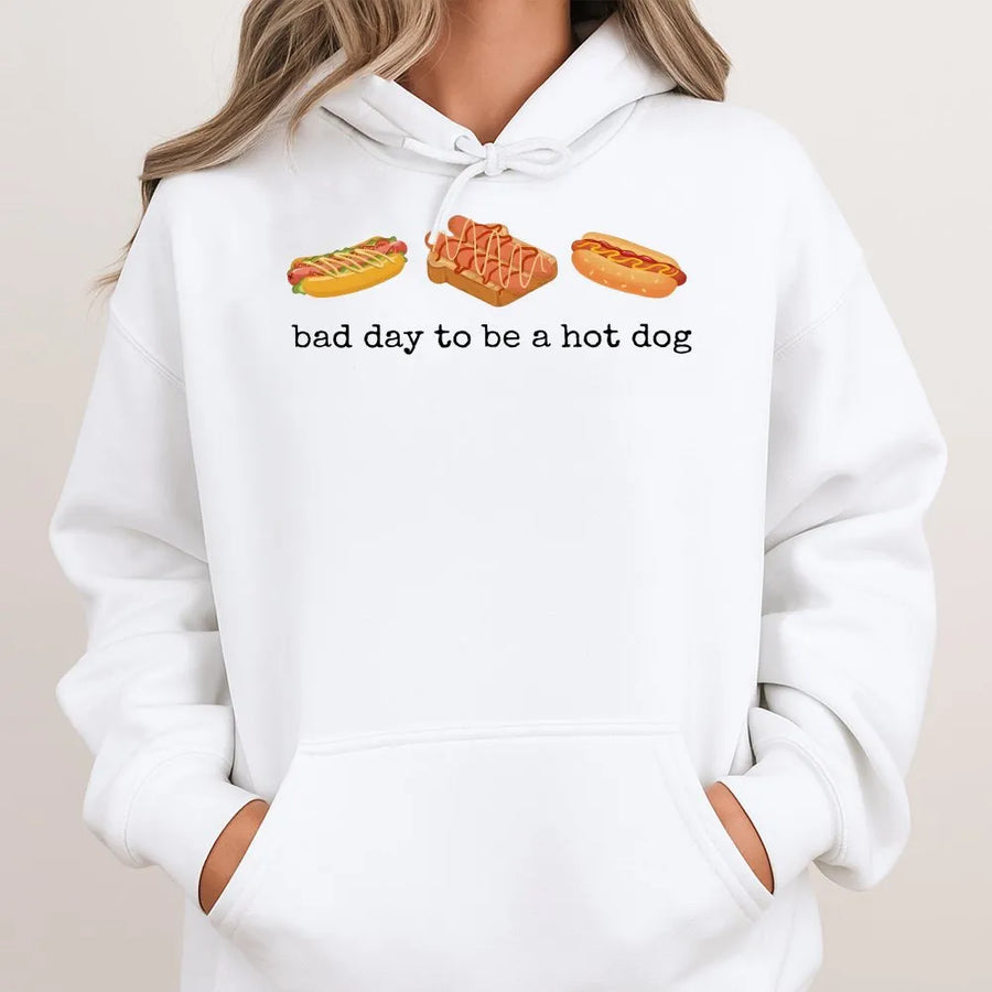 Bad Day to Be a Hot Dog Shirt | Funny Retro Foodie Graphic Tee | Soft Cotton Unisex Top | 4th of July Memorial Day BBQ Gift