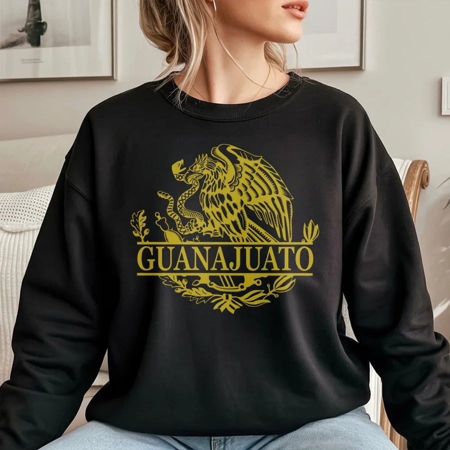 Guanajuato Mexico Sweatshirt | Mexican Eagle Coat of Arms Emblem | Premium Cotton Blend | Heritage Pride Gift for Mexican Culture Lovers
