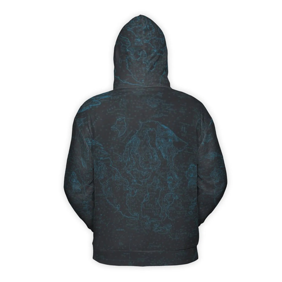 Vintage World Map Hoodie | 3D All-Over Print Graphic Design | Premium Polyester Fleece Knit | Unisex Gift for Travelers & Geography Lovers