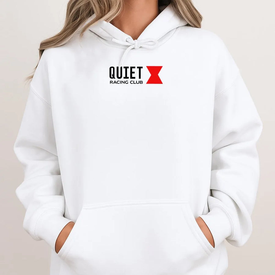 Quiet Racing Club Hoodie | Minimalist Automotive Graphic Tee | Premium Soft Cotton | Streetwear Gift for Car Enthusiast