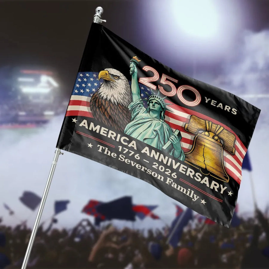 USA 250th Anniversary House Flag | Patriotic Eagle & Liberty Bell Art | Heavy Duty Double-Sided Polyester | Commemorative 1776-2026 Yard Decor Gift