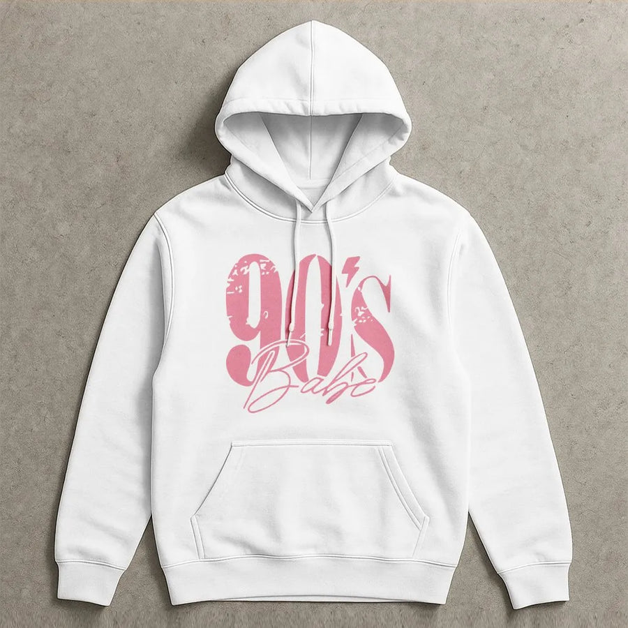 90s Babe Hoodie | Retro Graphic Print Sweatshirt | Soft Cotton Blend Pullover | Nostalgic 90s Outfit Gift for Her