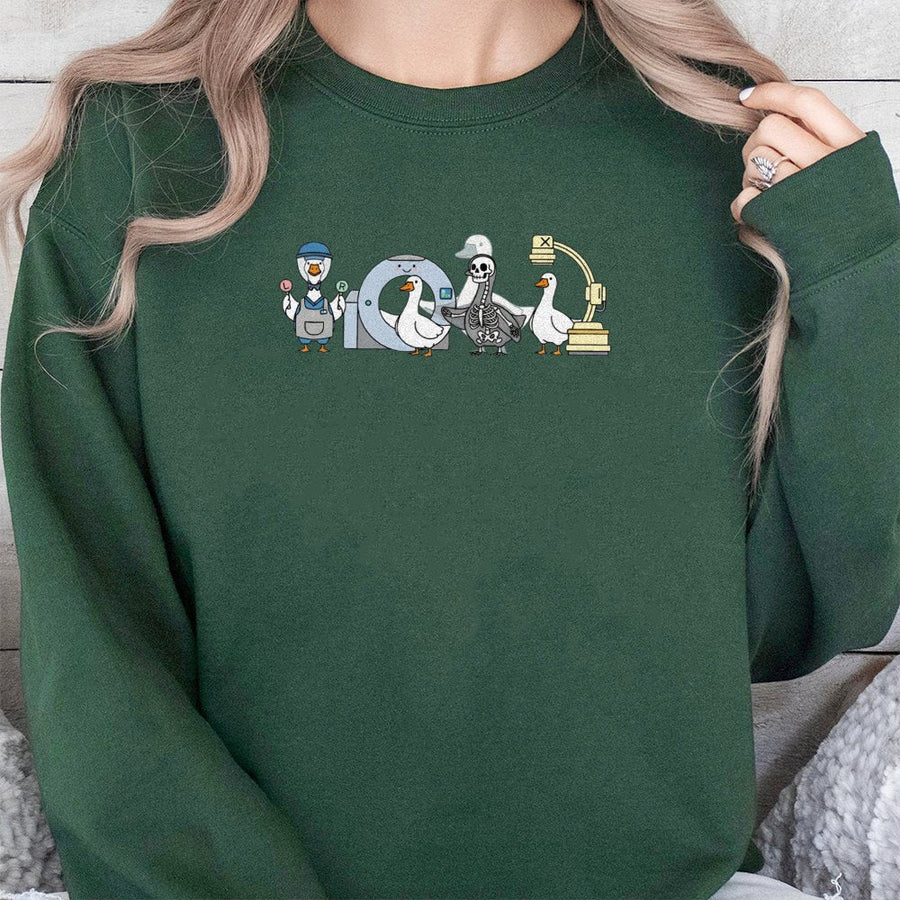 Radiology Goose Sweatshirt | Funny X-Ray Tech Graphic | Premium Cotton Blend Crewneck | Medical Student Radiologic Technologist Gift