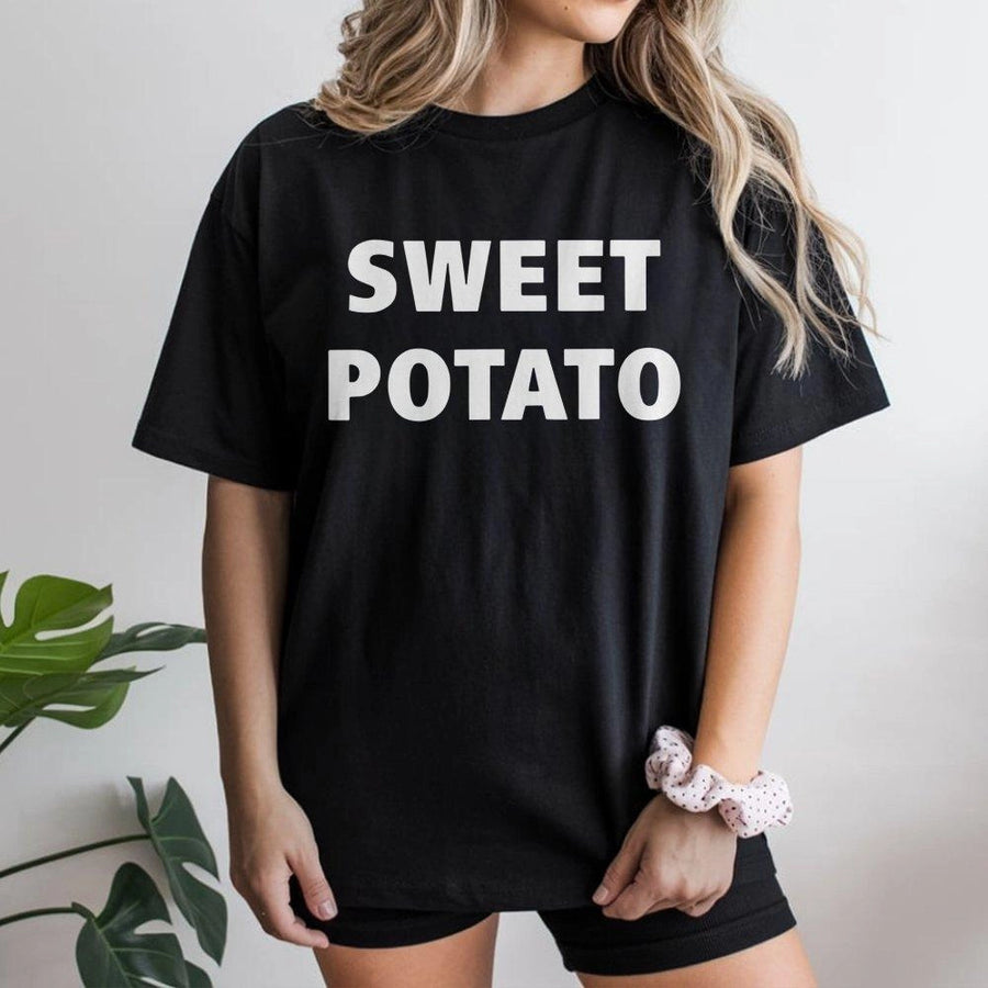 Sweet Potato T-Shirt | Funny Couples Thanksgiving Matching Graphic Tee | Soft Cotton Premium Apparel | Cute Holiday Gift for Couples