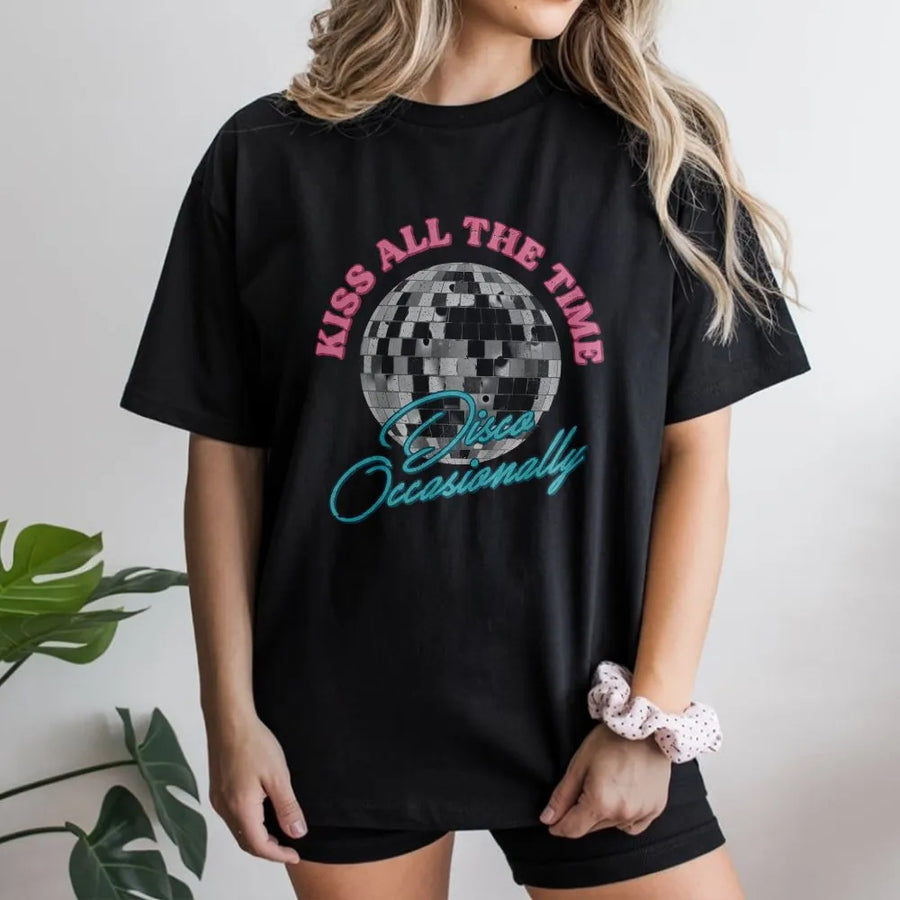 Disco Ball T-Shirt | Retro Y2K Graphic Pullover | Cozy Cotton Blend | Gift for 90s Pop Concert Fan