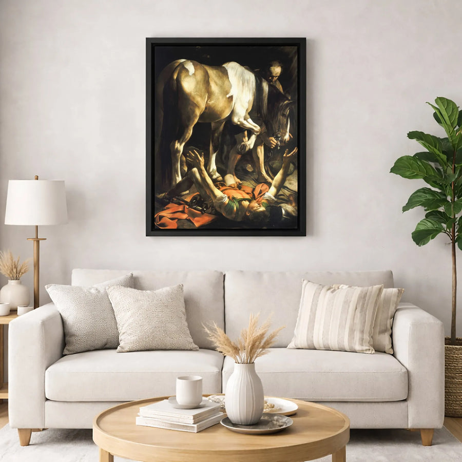 Caravaggio Conversion on the Way to Damascus Canvas Print | Baroque Religious Wall Art | 1.25 Inch Gallery Wrap | Premium Museum Quality Gift