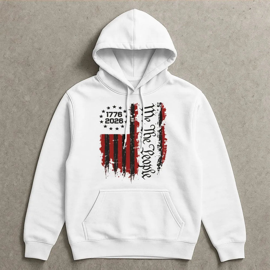 250th Anniversary American Flag Hoodie | Vintage We The People Graphic | Premium Cotton USA Patriotic Tee | Collector's 1776-2026 Freedom Gift