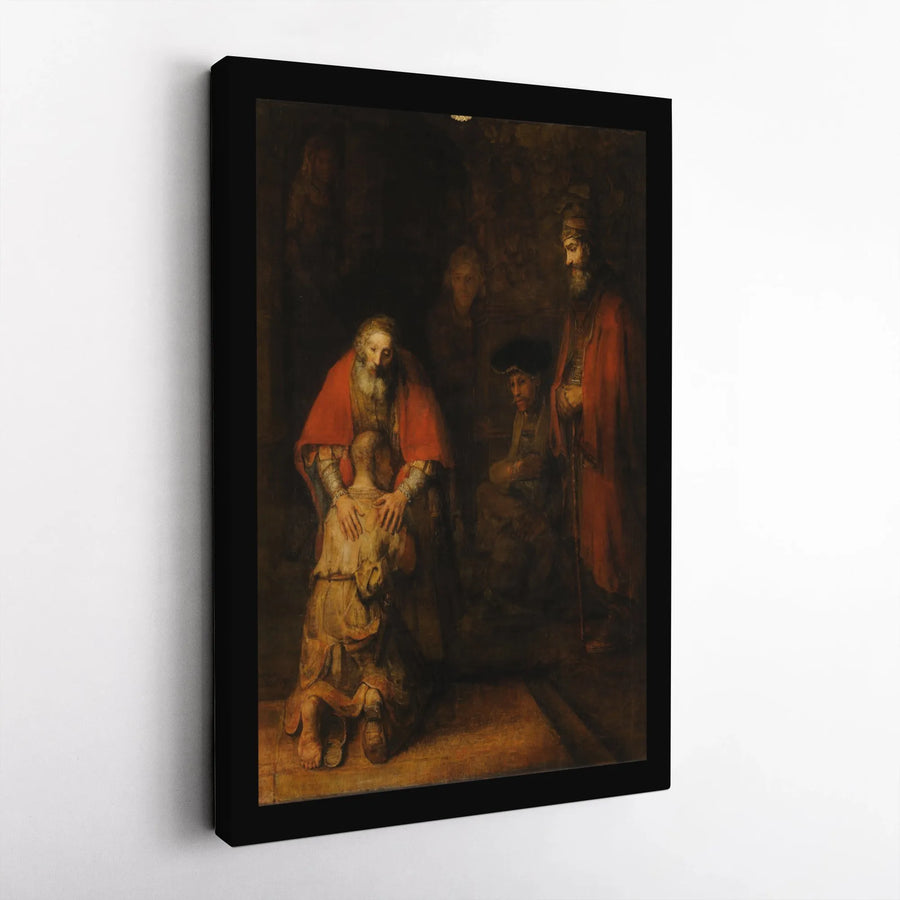 Return of the Prodigal Son Canvas Art | Rembrandt Biblical Masterpiece Print | Premium Framed Wall Decor | Christian Home Decor Collector's Gift
