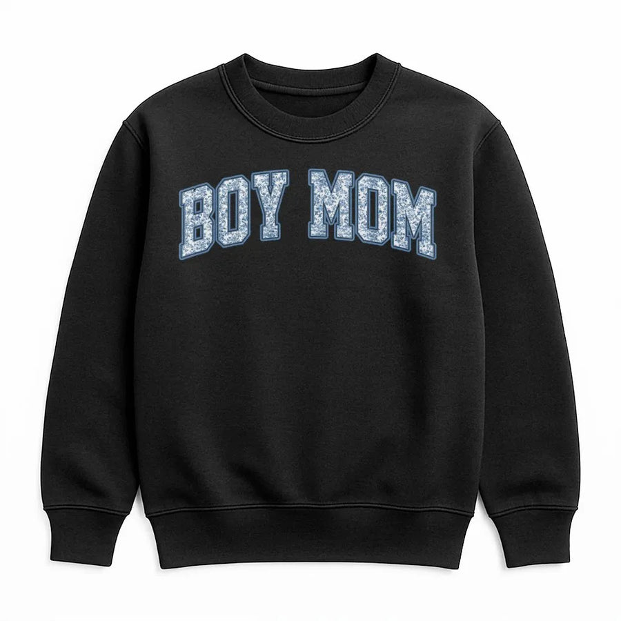 Boy Mom Sweatshirt | Vintage Toile Floral Varsity Letter | Premium Cotton Blend | Thoughtful Mother's Day 2026 Gift for New Mama