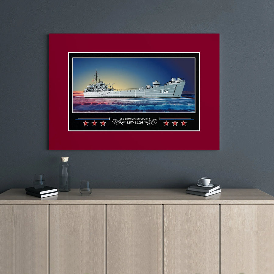 USS Snohomish County LST-1126 Canvas Print | Navy Tank Landing Ship Art | Premium Gallery Wrapped Decor | Gift for Military History Buffs