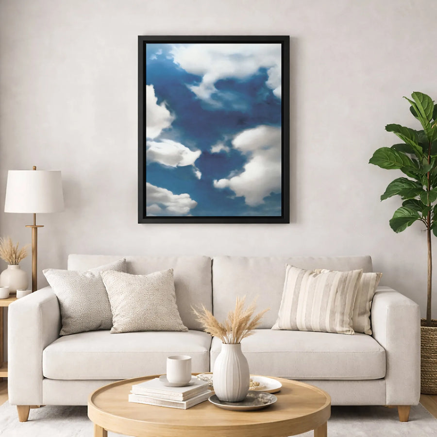 Blue Sky Canvas Wall Art | Abstract Clouds Painting | Premium Fade-Resistant Gallery Wrap | Modern Home Decor Gift