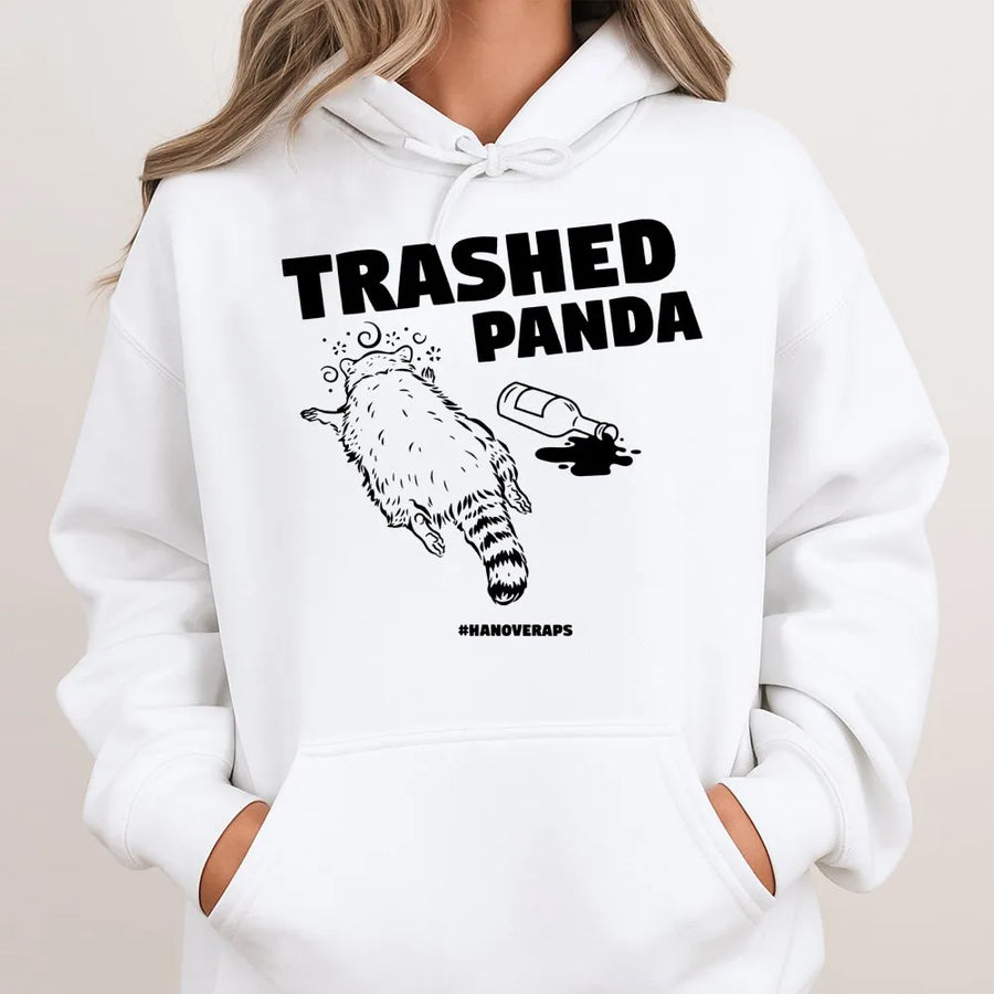 Trashed Panda Hoodie | Funny Raccoon Drunk Graphic Sweatshirt | Premium Cotton Blend | Gift for Animal Lover & Party Animal