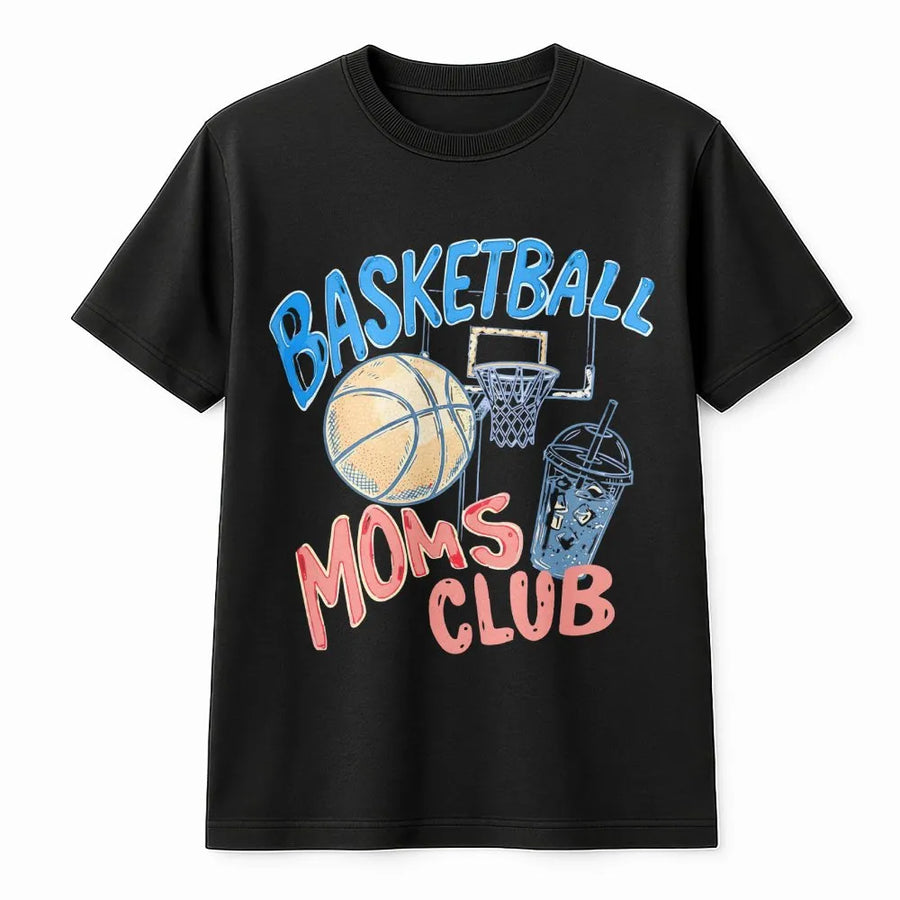 Basketball Mom T-Shirt | Gameday Doodle Graphic | Soft Cozy Crewneck | Proud Basketball Parent Gift