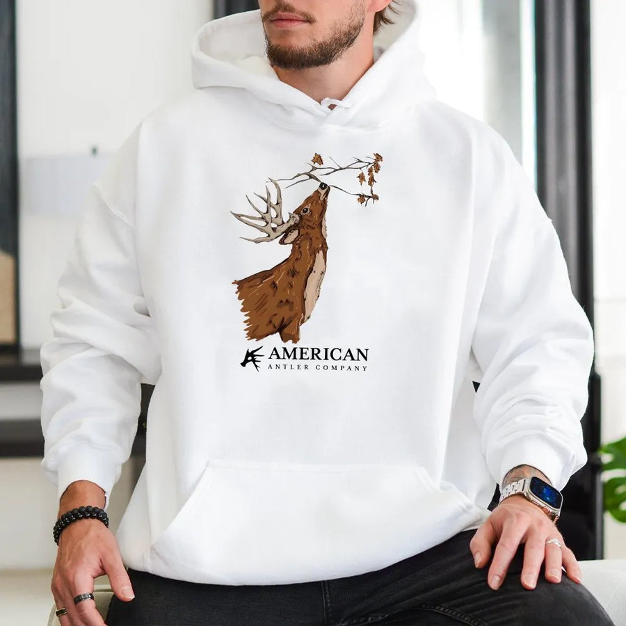 Buck Scrape Graphic Hoodie | Whitetail Deer Hunting Shirt for Men | Premium Comfort Colors Cotton | Unique Hunter Gift