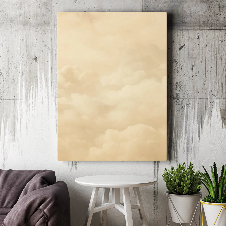 Vintage Sepia Sky Wall Art | Minimalist Cloud Canvas Print | Gallery-Quality Fade-Resistant | Neutral Home Decor Gift