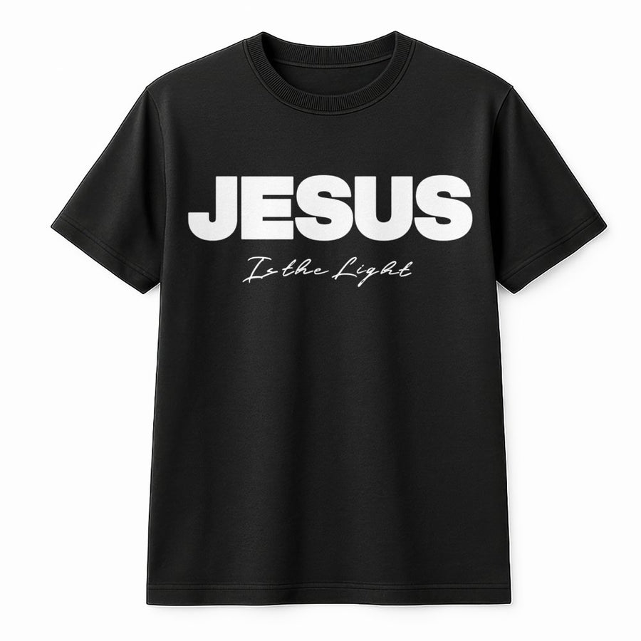 Jesus Is The Light T-Shirt | Minimalist Christian Graphic Tee | Premium 100% Cotton | Faith-Based Religious Apparel Gift for Men and Women