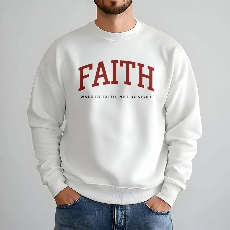 Faith Sweatshirt | Christian Bible Verse Crewneck | Premium Cotton Blend | Inspirational Religious Gift for Men and Women