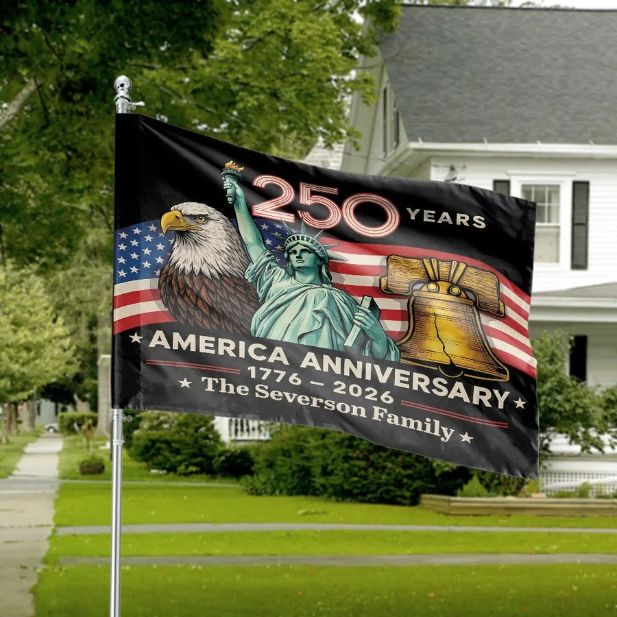 USA 250th Anniversary House Flag | Patriotic Eagle & Liberty Bell Art | Heavy Duty Double-Sided Polyester | Commemorative 1776-2026 Yard Decor Gift
