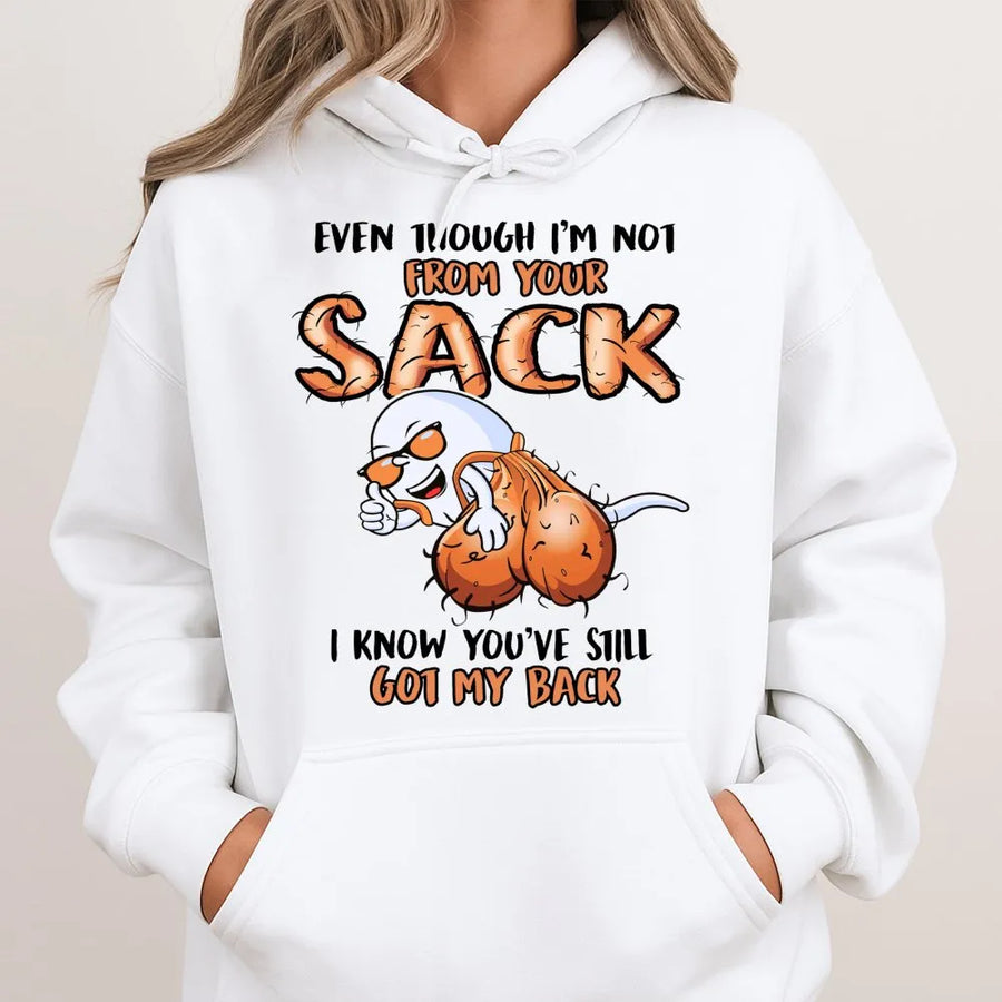 Stepdad Funny Hoodie | Not From Your Sack Gift | Premium Cotton Blend Graphic Sweatshirt | Funny Bonus Dad Father's Day 2026 Present