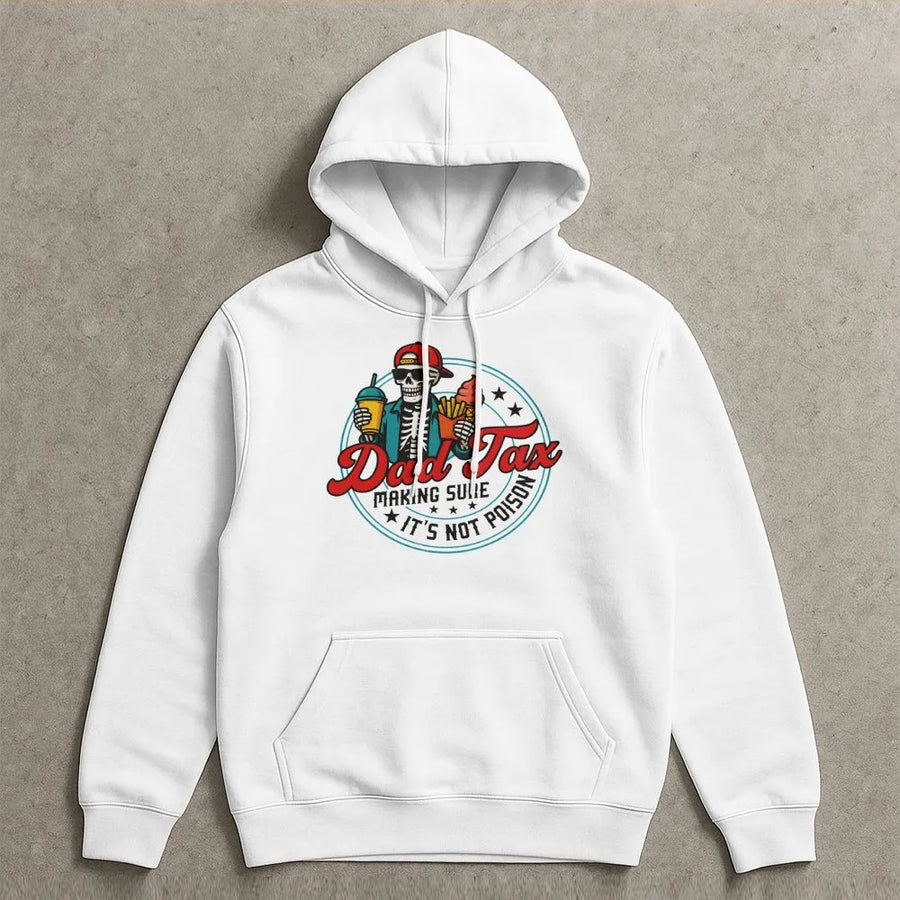 Dad Tax Hoodie | Funny Skeleton Food Thief Design | Soft Cotton Blend | Perfect Gift for Dad Husband Father's Day 2026 Birthday