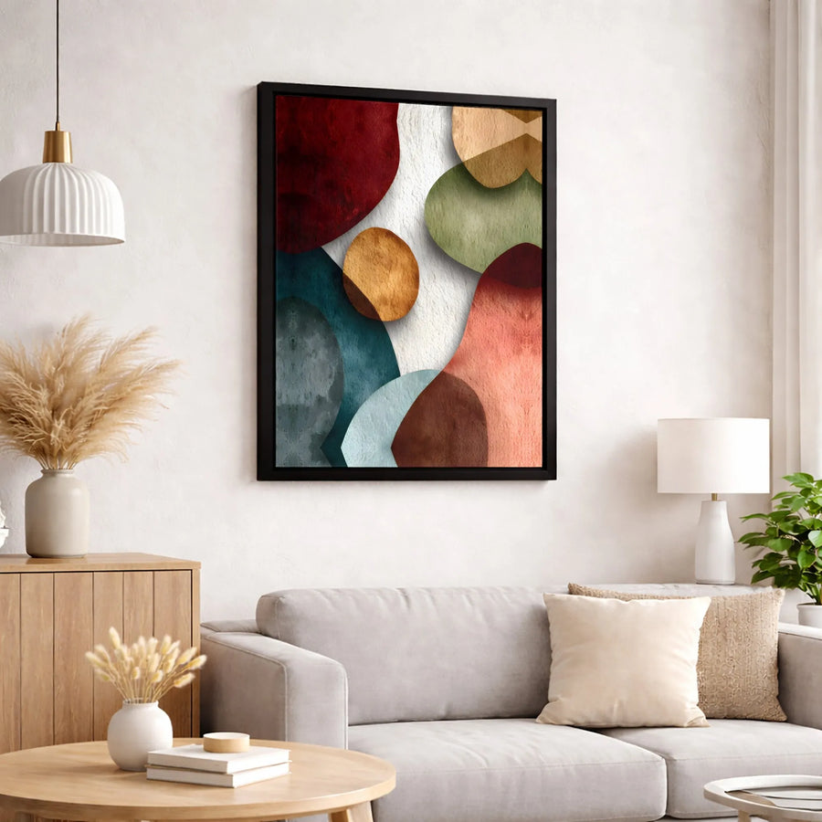 Abstract Earth Tone Canvas Print | Mid Century Modern Geometric Art | Premium Textured Wall Decor | Gallery Quality Home Office Artwork