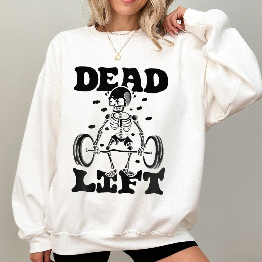 Dead Lift Skeleton Sweatshirt | Funny Weightlifting Gym Pump Cover | Premium Cotton Blend | Workout Gift for Powerlifters and Fitness Enthusiasts