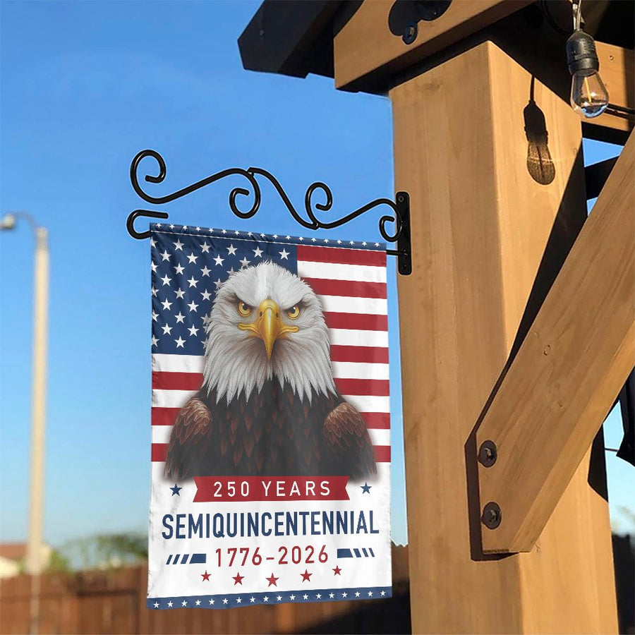 USA 250 Years Semiquincentennial Garden Flag | Patriotic Bald Eagle 1776-2026 Decor | Weather-Resistant Premium Polyester | Limited Edition Commemorative Gift