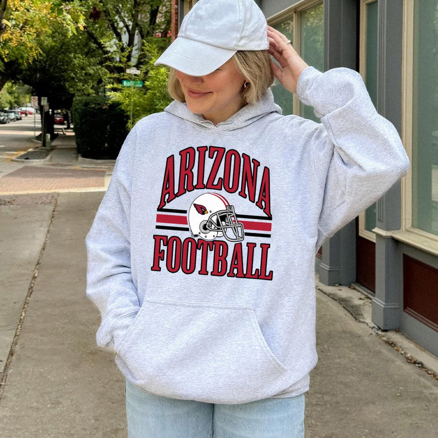 Arizona Football With Arizona Cardinals Helmet Logo Hoodie
