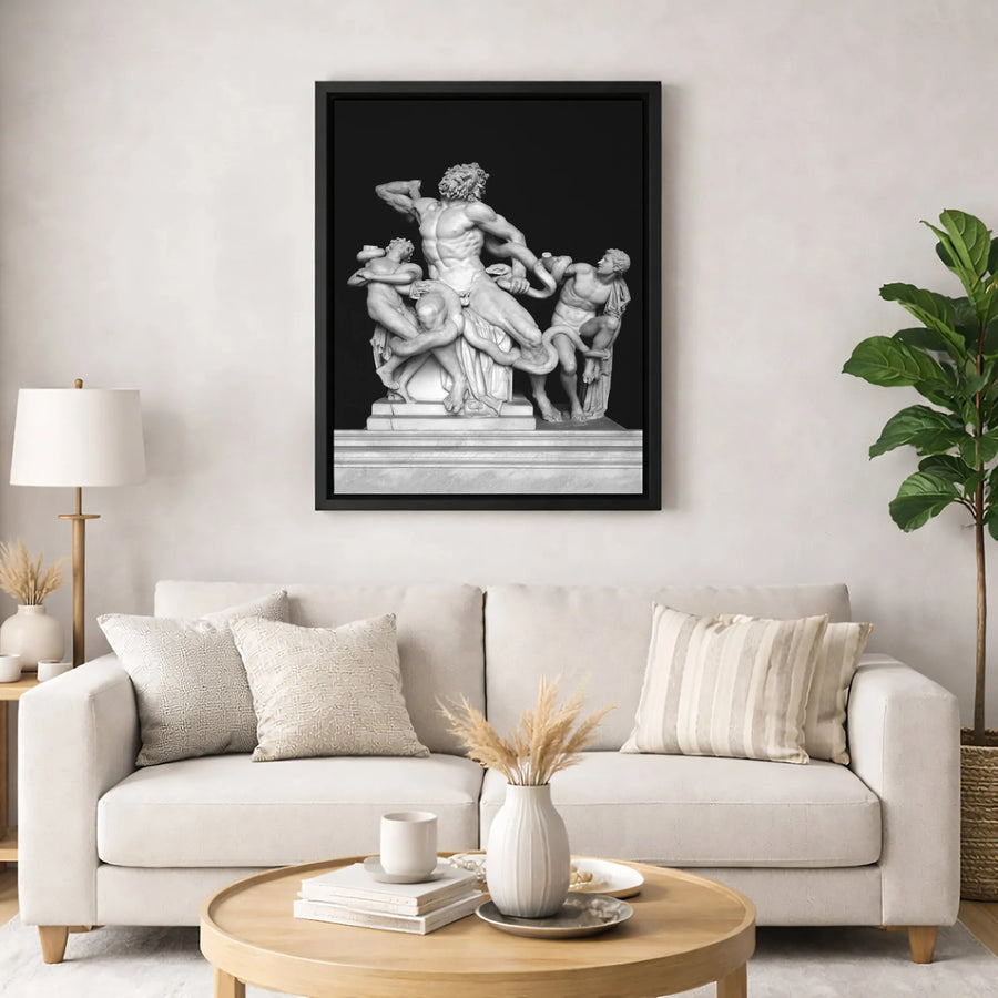 Laocoön And His Sons Statue Canvas Print | Classic Greek Mythology Wall Art | Premium Gallery-Wrapped Stretched Canvas | Academic Home Office Decor