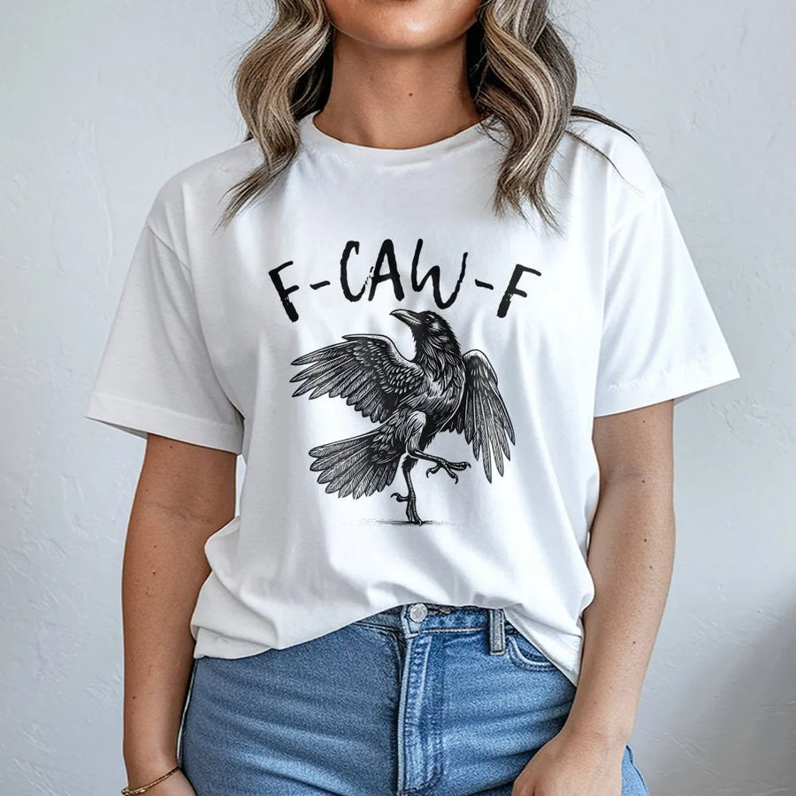 F-Caw-F Crow Graphic T-Shirt | Unique Raven Bird Lover Illustration | Premium Soft Cotton Unisex Tee | Gift for Gothic Style Enthusiasts