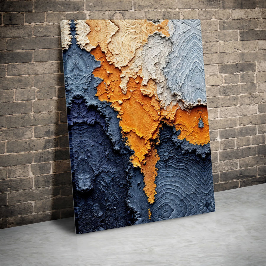 Abstract Canvas Wall Art | 3D Textured Geologic Art Print | Premium Gallery Wrap Canvas | Modern Office & Living Room Decor Gift