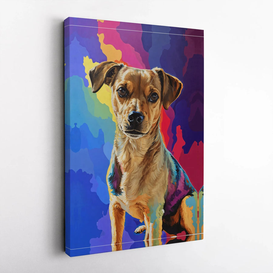 Dog Portrait Canvas Wall Art | Colorful Pop Art Puppy Print | 1.25-Inch Gallery Wrap | Modern Home Decor Gift for Dog Lovers