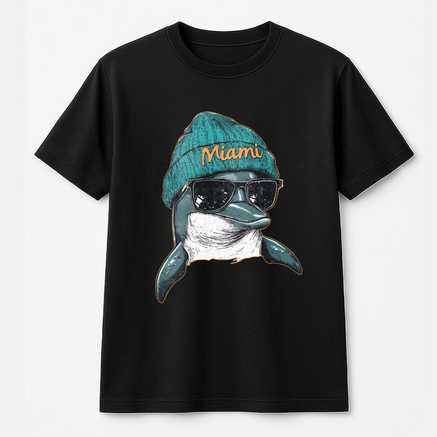 Miami Dolphins Football T-Shirt Miami Mascot Miami Hometown Miami Spirit Animal T-Shirt