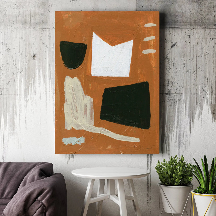 Abstract Canvas Wall Art | Earthy Tones Geometric Painting Print | Premium 1.25" Thick Gallery Wrap | Modern Home Decor Gift for Living Room