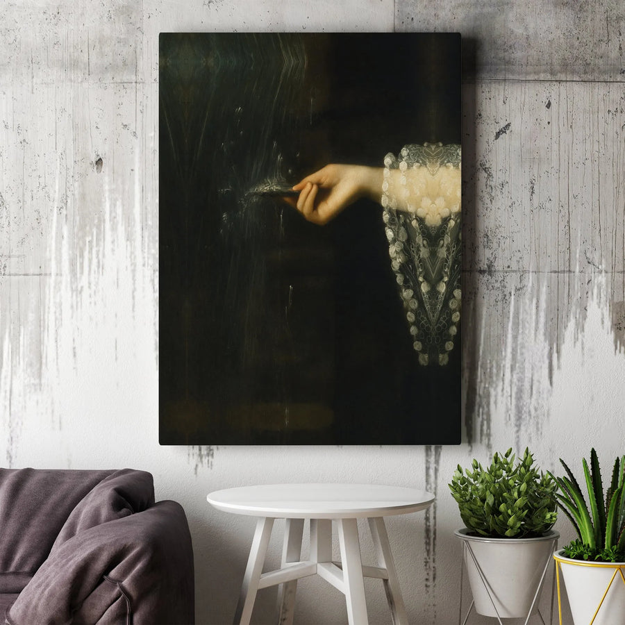 Renaissance Hand Canvas Art | Moody Baroque Oil Painting Print | Gallery-Quality 1.25 Inch Wrap | Elegant Dark Academia Wall Decor