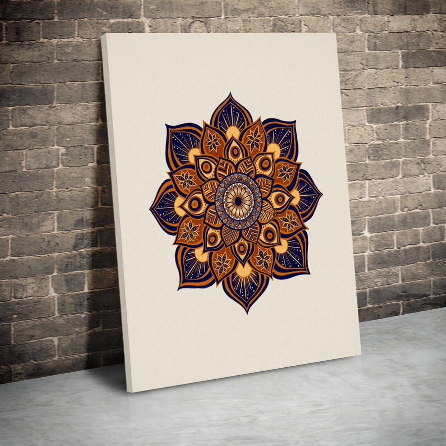 Mandala Wall Art Canvas | Geometric Boho Floral Design | Premium Gallery-Wrapped Print | Spiritual Home Decor Gift