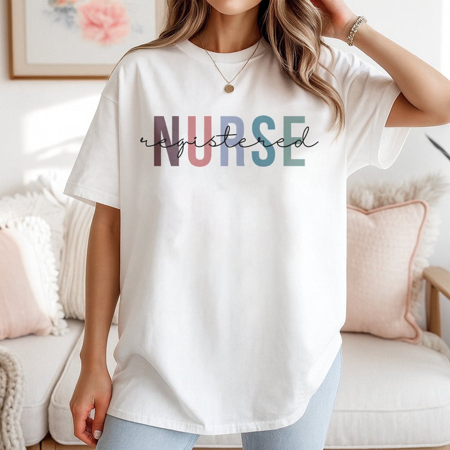 Registered Nurse T-Shirt | Modern Minimalist Typography Print | Premium 100% Cotton | Perfect Gift for Nursing Students and RNs