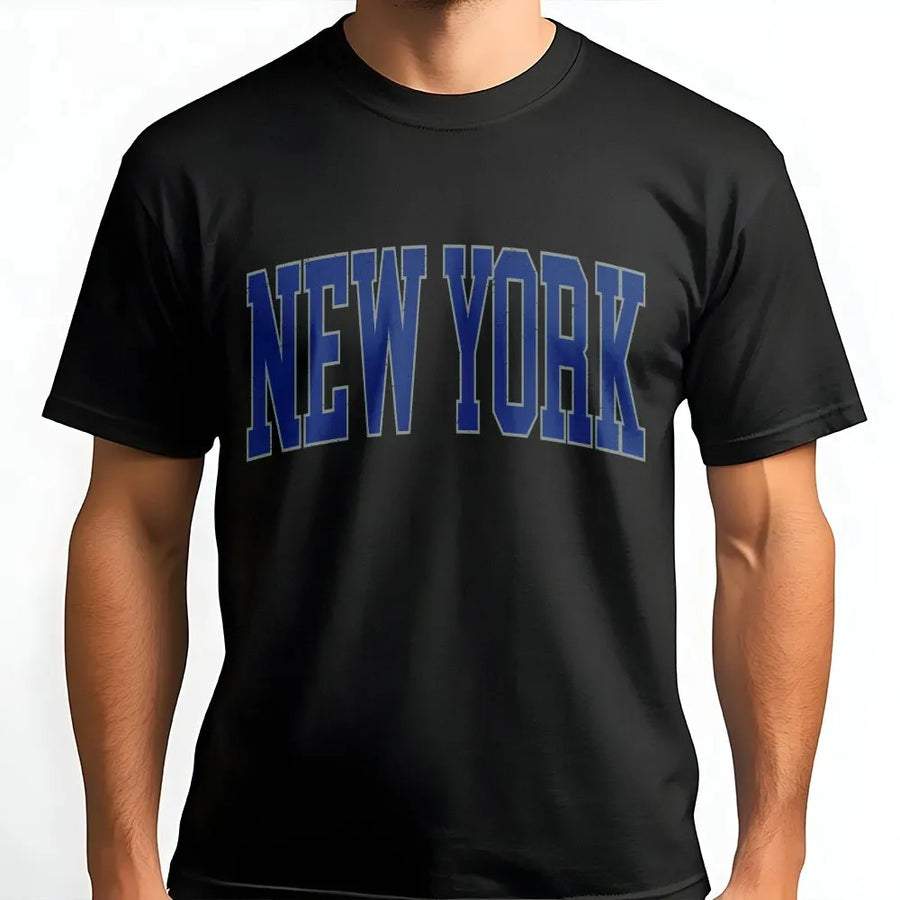 New York T-Shirt | Vintage Collegiate Graphic | Premium Cotton-Blend | NYC Souvenir Gift for Men & Women