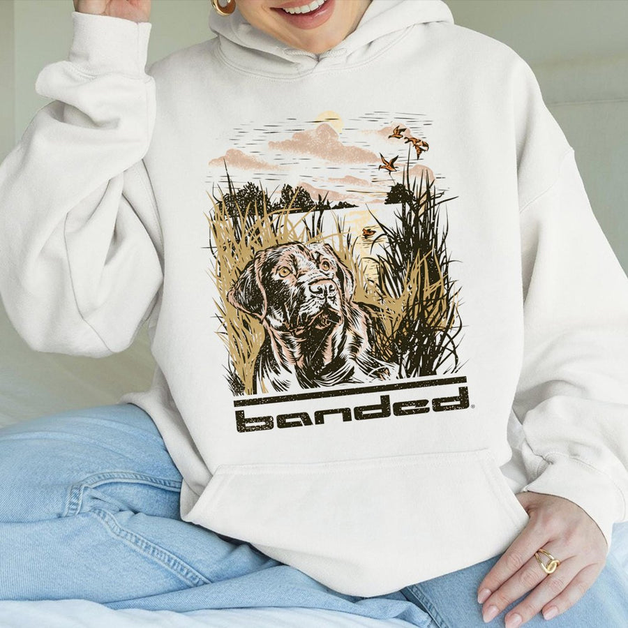 Labrador Duck Hunting Hoodie | Wildlife Retriever Graphic Design | Soft Cotton-Blend Premium Apparel | Outdoorsmen Waterfowl Gift