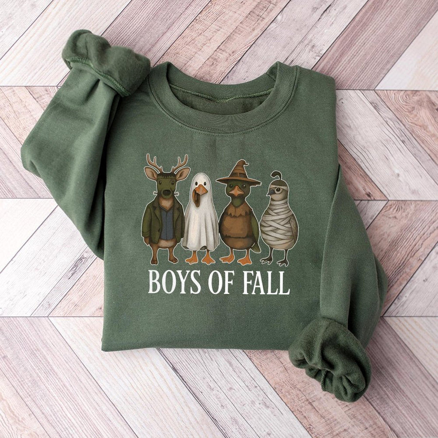 Boys Of Fall Halloween Sweatshirt | Funny Cute Animal Costume Design | Premium Cotton Blend | Gift For Wildlife Lovers And Spooky Season Fans