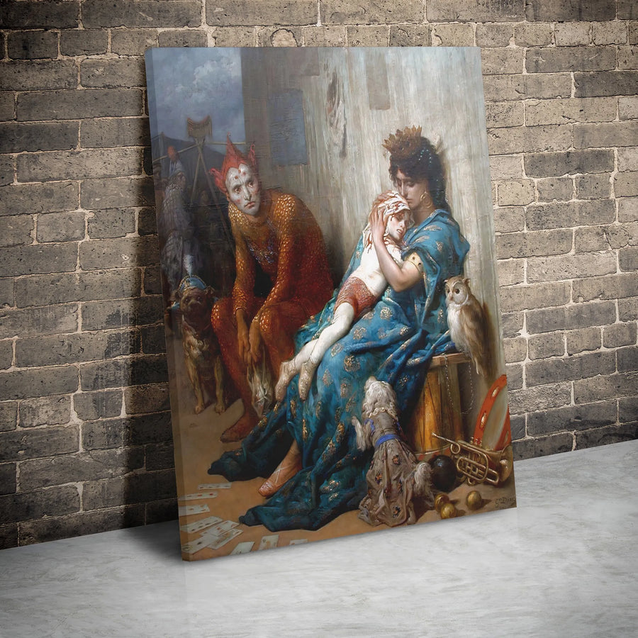 Gustave Doré The Tumblers Canvas Wall Art | Les Saltimbanques Fine Art Print | Premium Gallery Wrapped Decor | Classic Masterpiece for Home Office