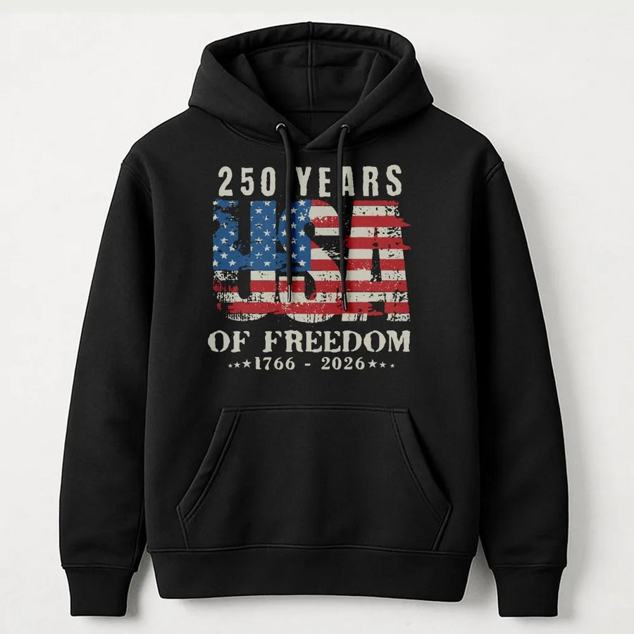 Patriotic 250th Anniversary Hoodie | Vintage 1776-2026 American Flag Graphic | Premium Cotton Tee | Gift for USA History Buff