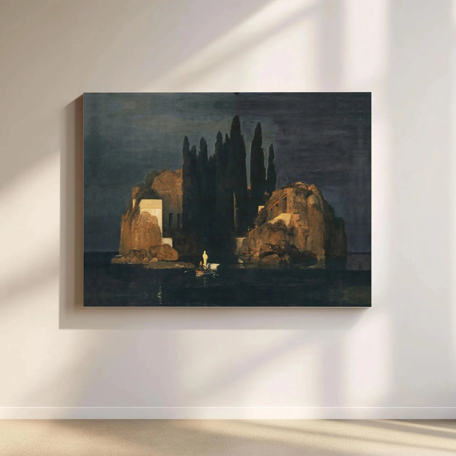 Isle Of The Dead Canvas Wall Art | Arnold Böcklin Masterpiece Print | Gallery Quality 1.25" Profile | Moody Gothic Home Decor Gift