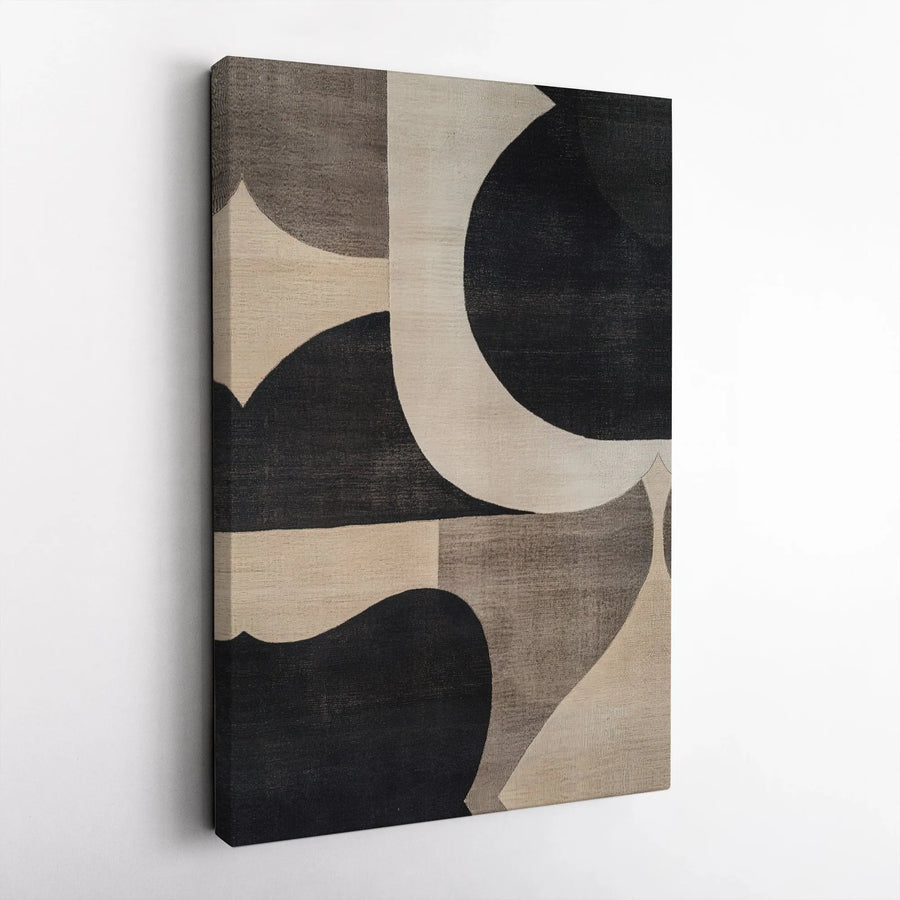 Abstract Geometric Canvas Art | Japandi Style Textured Print | Premium Gallery Wrapped Canvas | Minimalist Home Decor Gift