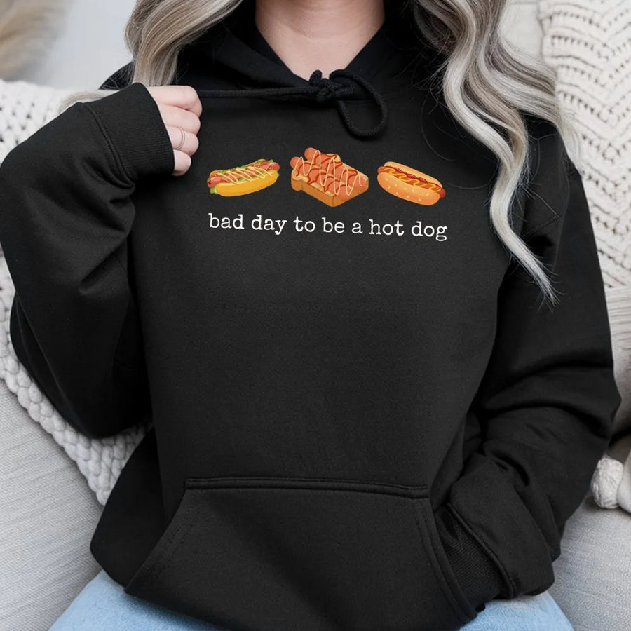 Bad Day to Be a Hot Dog Shirt | Funny Retro Foodie Graphic Tee | Soft Cotton Unisex Top | 4th of July Memorial Day BBQ Gift
