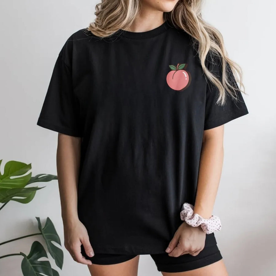 Kawaii Peach T-Shirt | Minimalist Fruit Graphic Sweatshirt | Premium Soft Cotton Blend | Cute Aesthetic Clothing Gift for Her